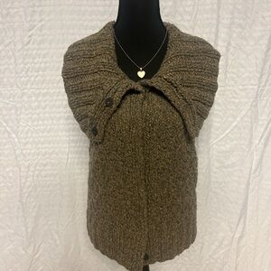 Chunky Knit Brown Sweater Vest